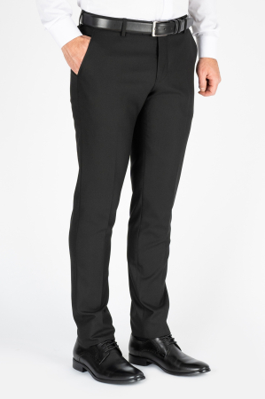 PANTALONI - Pantaloni barbati stofa regular fit negri