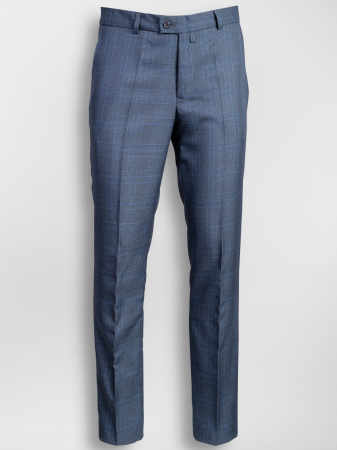 Pantaloni in carouri bleumarin slim fit [0]