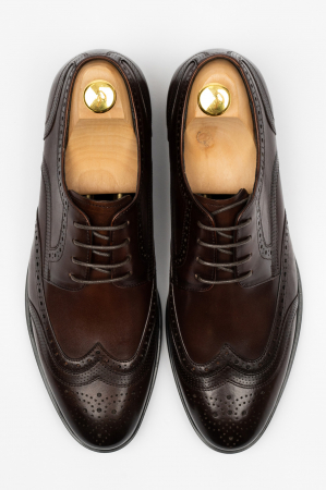 PANTOFI ELEGANTI - Pantofi barbati eleganti maro-brogue piele CONFORT