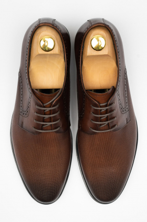 PANTOFI ELEGANTI - Pantofi barbati eleganti maro-pepit piele CONFORT