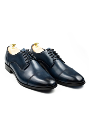Pantofi piele barbati eleganti bleumarin Derby [2]