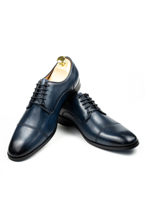 Pantofi piele barbati eleganti bleumarin Derby [0]