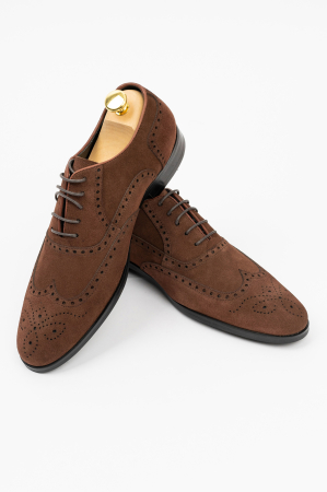 PANTOFI ELEGANTI - Pantofi piele intoarsa barbati maro