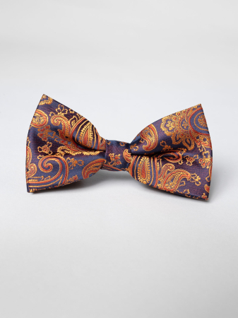 Papion bleumarin cu portocaliu model paisley [1]