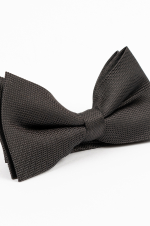 PAPIOANE - Papion din mătase naturală negru microtexturat