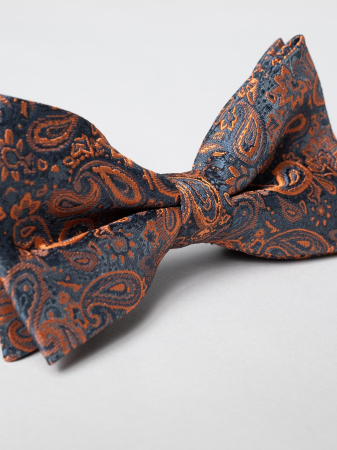 Papion gri cu portocaliu model floral