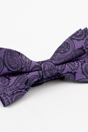 PAPIOANE - Papion mov cu imprimeu paisley negru