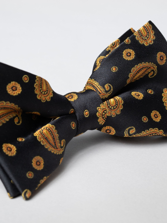 Papion negru model floral cu auriu [0]