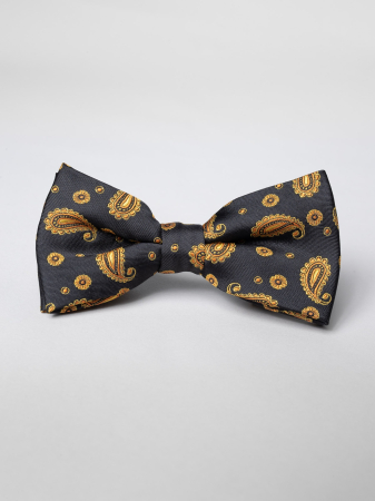 Papion negru model floral cu auriu [1]