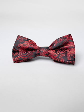 Papion negru cu rosu model floral [1]