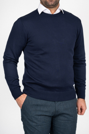 PULOVERE - Pulover barbati regular fit bleumarin inchis