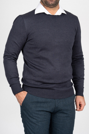 IMBRACAMINTE BARBATI - Pulover barbati slim fit bleumarin