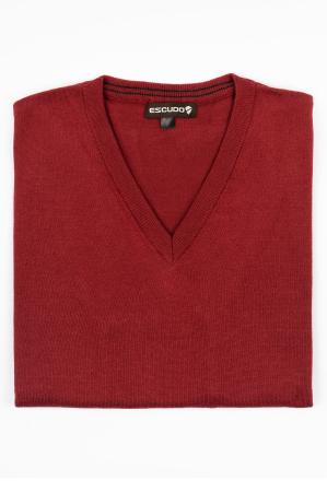 IMBRACAMINTE BARBATI - Pulover barbati regular fit burgund-visiniu cu anchior