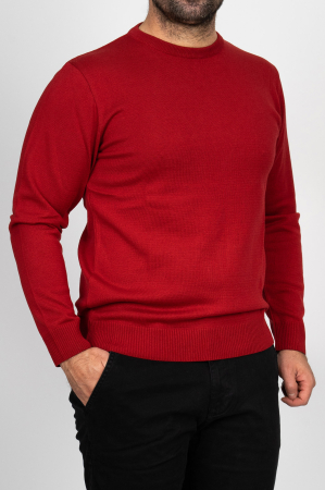 PULOVERE - Pulover barbati regular fit rosu