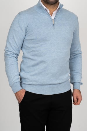 PULOVERE - Pulover barbati slim fit bleu