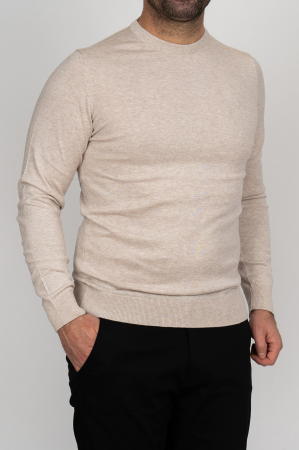PULOVERE - Pulover barbati slim fit bej