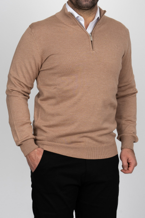 PULOVERE - Pulover barbati slim fit camel
