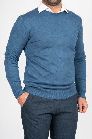 IMBRACAMINTE BARBATI - Pulover barbati slim fit indigo