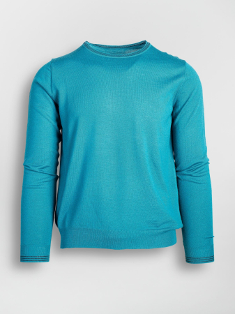 Pulover la baza gatului turcoaz slim fit [0]