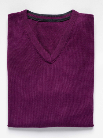 Pulover mov cu anchior slim fit [3]