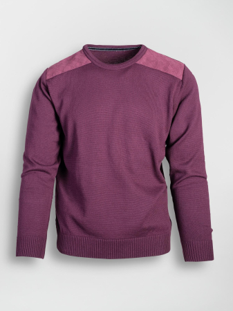 Pulover regular fit mov cu cotiere [0]