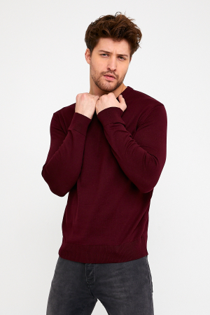 Pulover slim burgund-visiniu [4]
