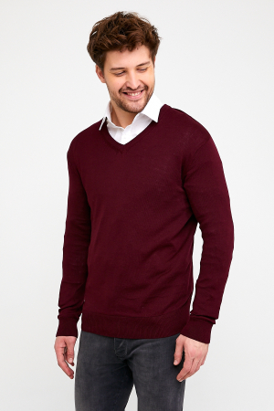 Pulover slim burgund-visiniu cu anchior [2]