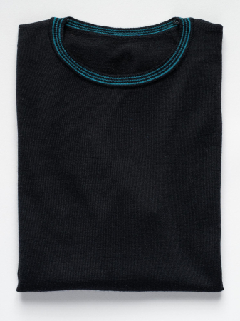 Pulover slim fit negru cu lana [1]