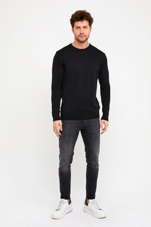 Pulover slim negru [2]