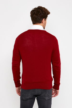 Pulover slim visiniu cu anchior [5]