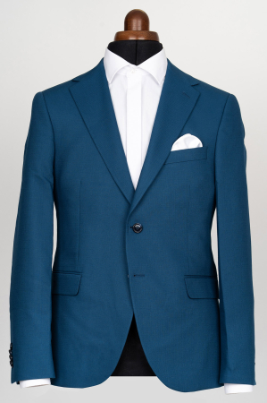 SACOURI - Sacou barbati turcoaz-pepit slim fit