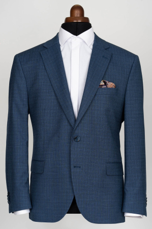 SACOURI - Sacou barbati regular fit bleumarin-bleu pepit TALIA 2