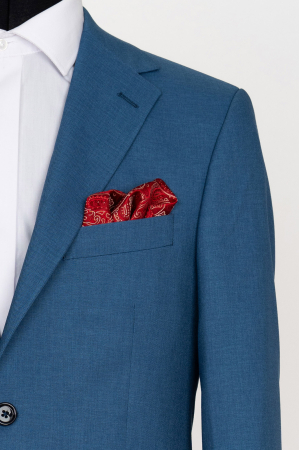 SACOURI - Sacou barbati slim fit albastru-turcoaz