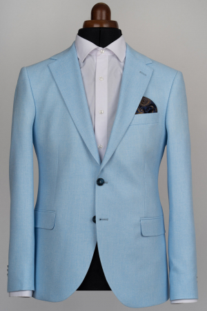 SACOURI - Sacou barbati slim fit bleu - Talia 2