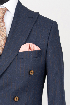 Sacou barbati slim fit bleumarin-dungi cu doua randuri de nasturi