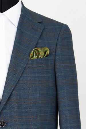 SACOURI - Sacou slim fit bleumarin-caro TALL