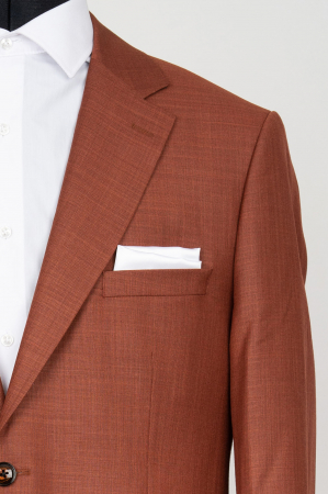 Sacou barbati slim fit caramiziu-inchis