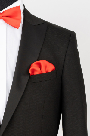 Sacou smoking slim negru si rever negru [1]