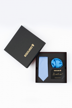 SET CADOU - Set elegant 2 piese - cravata si batista albastra
