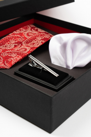 SET CADOU - Set elegant 3 piese - cravata si batista matase naturala si ac cravata