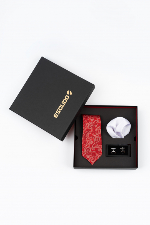 SET CADOU - Set elegant 3 piese - cravata si batista matase naturala si butoni