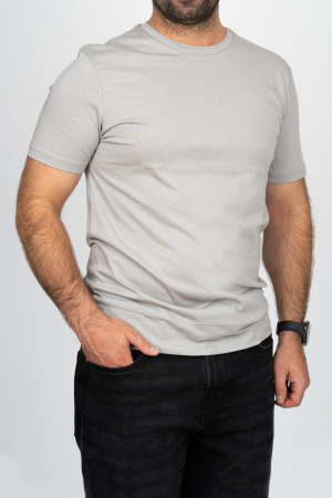 TRICOURI - Tricou bumbac slim gri