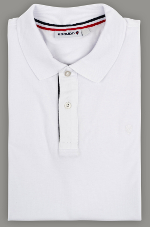 TRICOURI - Tricou polo barbati slim fit alb
