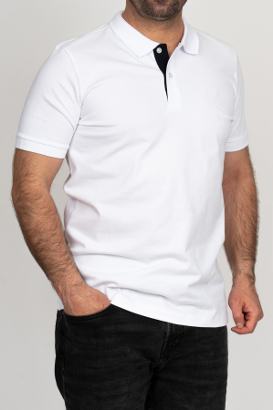 TRICOURI - Tricou polo barbati slim fit alb