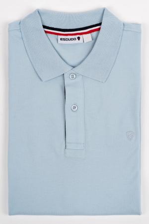 TRICOURI - Tricou polo barbati slim fit bleu