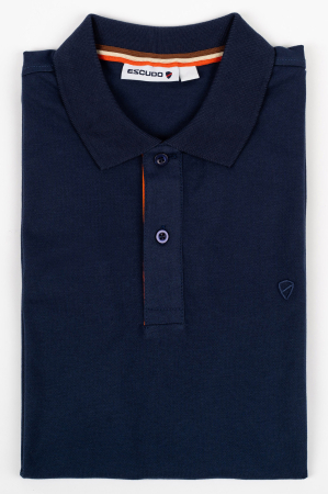 TRICOURI - Tricou polo barbati slim fit bleumarin