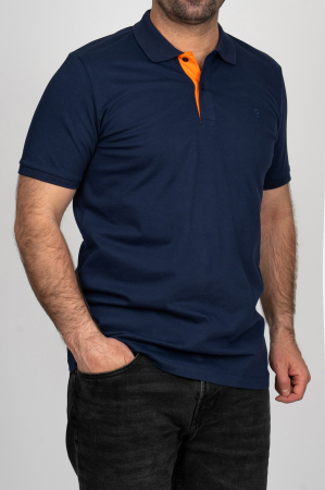 TRICOURI - Tricou polo barbati slim fit bleumarin