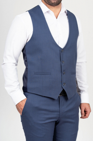 VESTE - Vesta barbati slim bleumarin-pepit