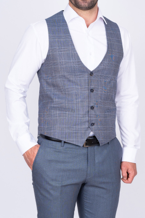 VESTE - Vesta slim gri-caro