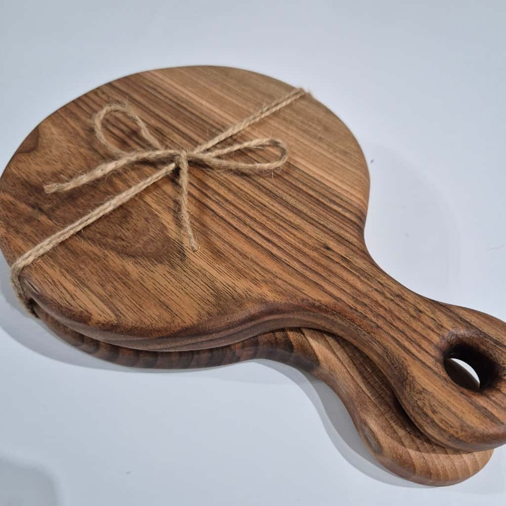 Set 2 platouri rotunde din lemn masiv Family of Two – ESCU Woodwork [4]